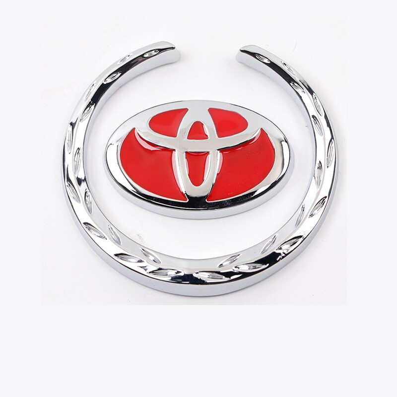 1 Piece Metal Car Decoration Sticker Auto Decal For Toyota Vios Innova Fortuner Wish Chr Harrier Hilux Camry Revo Car Badge Emblem Accessories