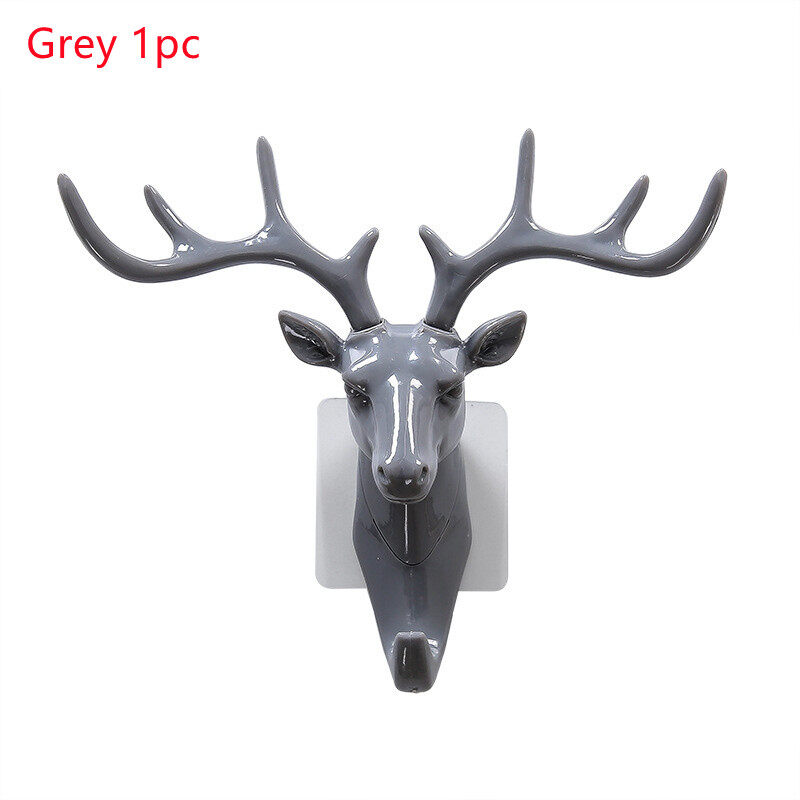 Vintage Deer Head Antlers Wall Hook for Hanging Hat Scarf Bag Key Clothes Bathroom Towel Holder