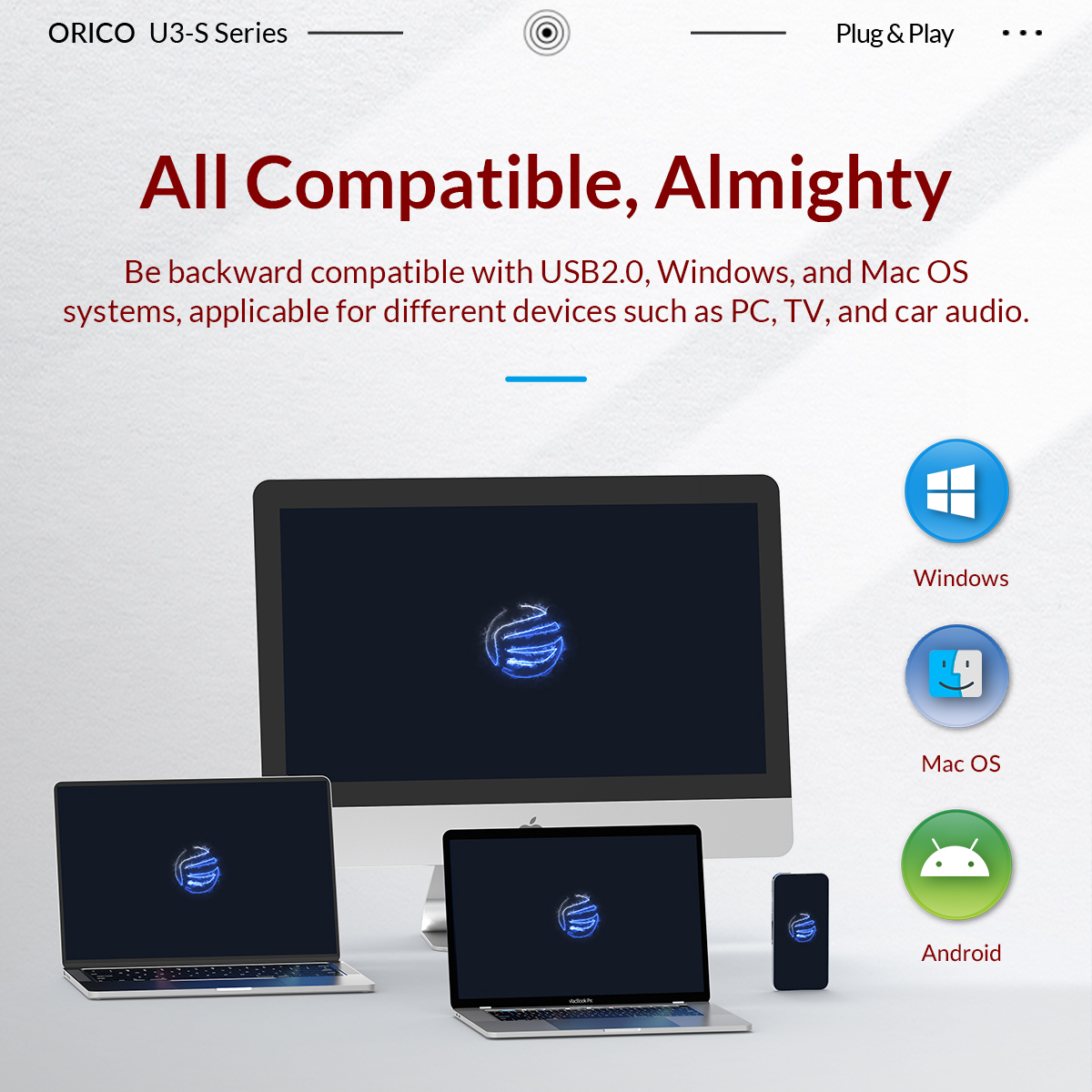 Music USB Stick ORICO USB Flash Drive Pen Drive 64GB/128GB/256GB USB 3.0 Chất Liệu ABS Flash USB Stick Cho Máy Tính TV Âm Thanh Xe Hơi (U3-S)