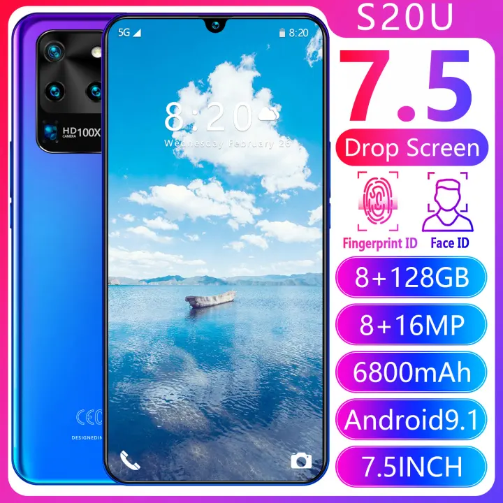 S20u 2021 New Hot Smartphone Promotion 7 5 Inch Full Screen S20u Android Smartphone 8gb