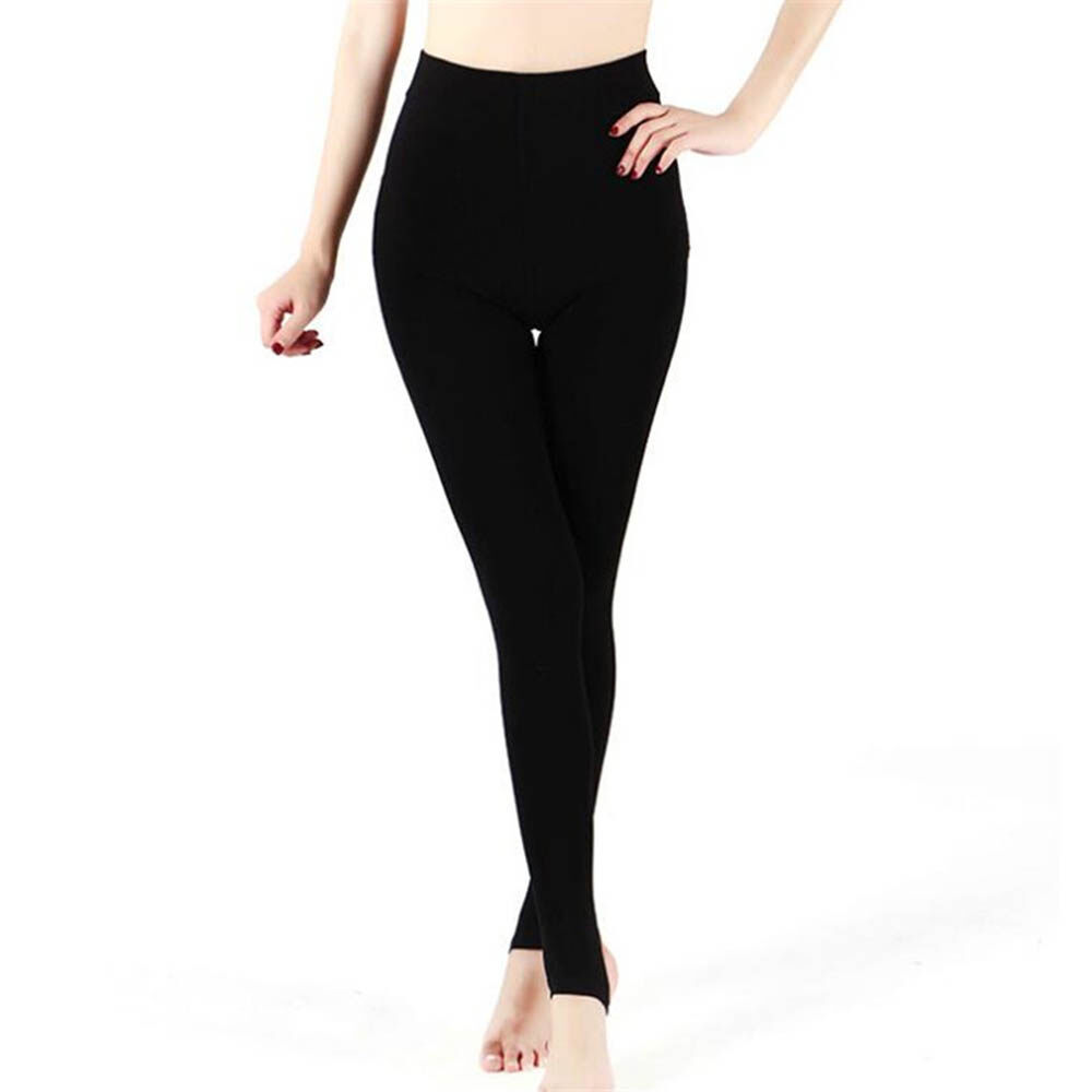 Quần Legging Ôm Ấm Mùa Thu Cho Nữ Màu Trơn Dày Dệt Kim Than Củi Quần Lông Cừu Mùa Đông