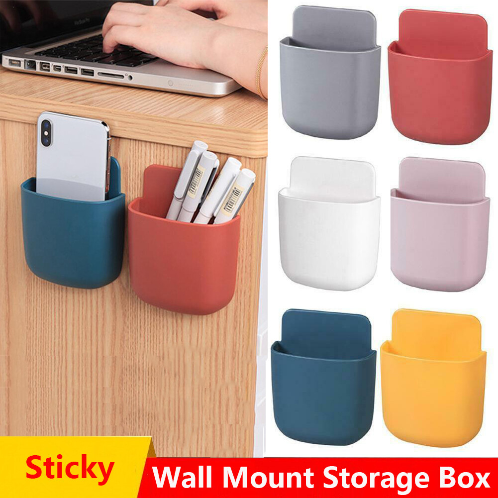 Wall Mounted Organizer Storage Box Remote Control Air Conditioner Storage Case Mobile Phone Plug Holder Stand Container#1