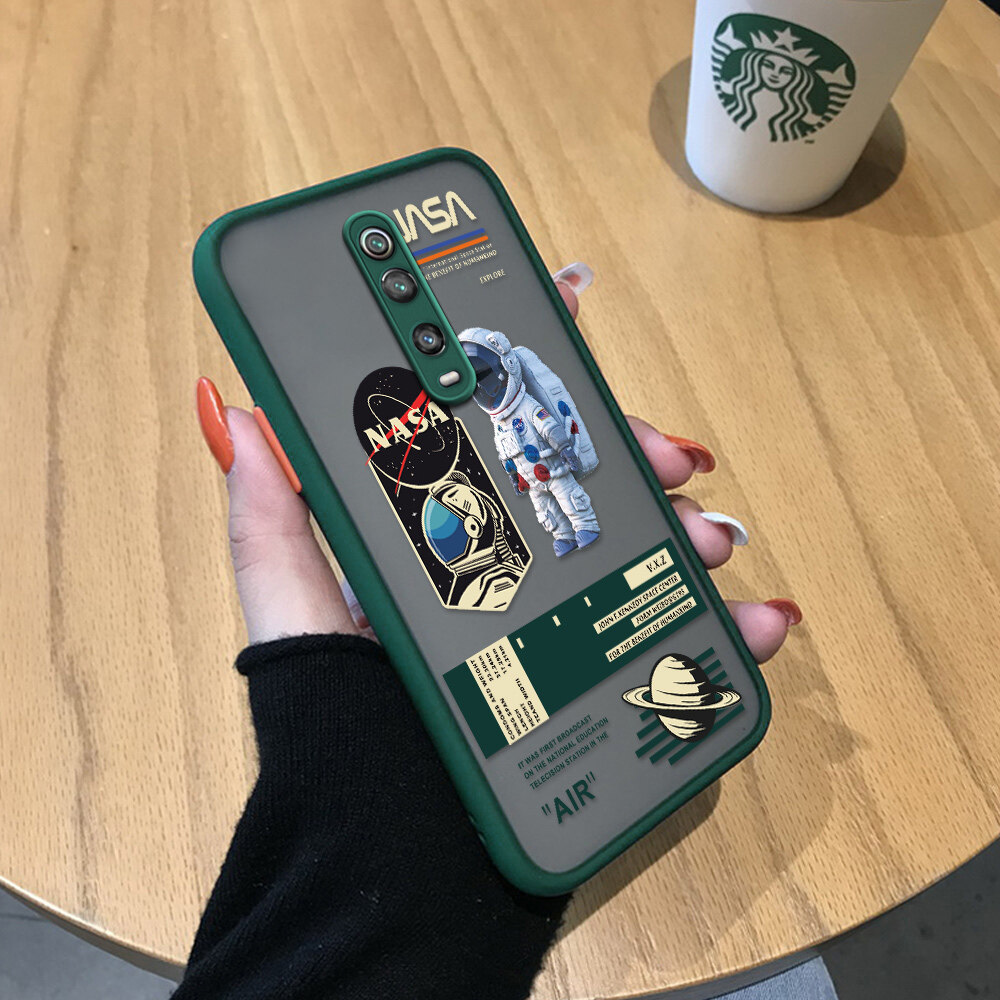 Hontinga Casing Case For Xiaomi MI 9T 9T Pro Redmi K20 K20 Pro Case Creative NASA America Space National Astronaut Frosted Transparent Phone Casing Full Cover Camera Protect Cases Hard Case For Men For Boys