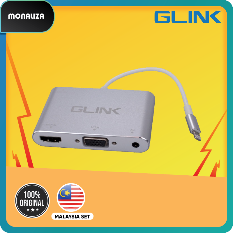 Glink Lightning Digital AV Adapter to HDMI + VGA Lazada