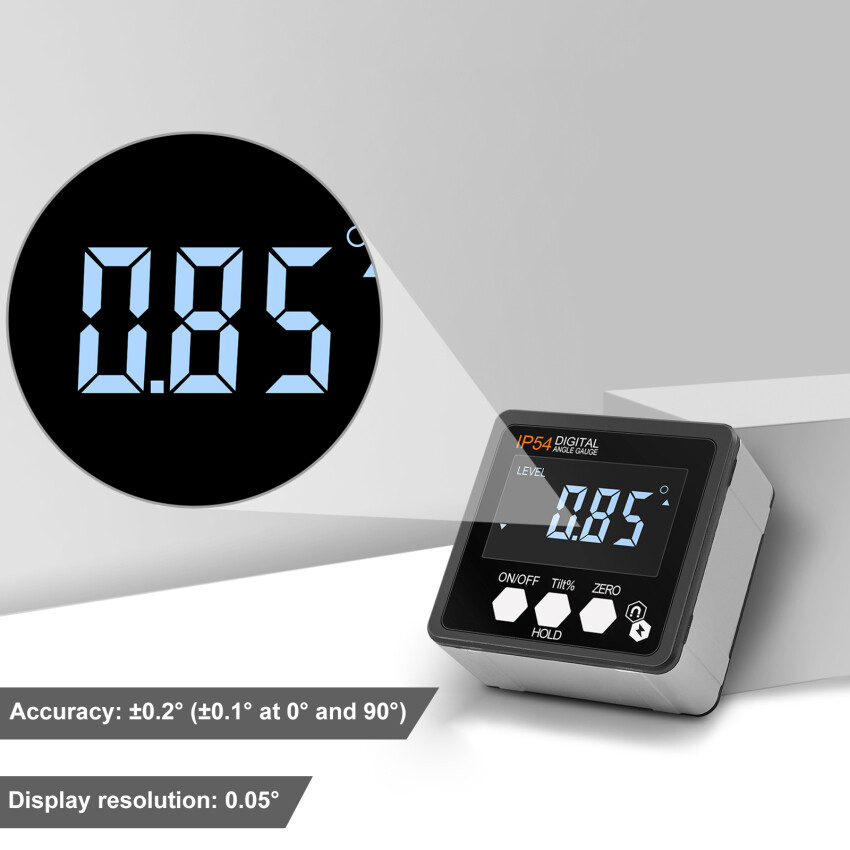 Electronic Digital Display Inclinometer, Level Meter, Gradient Ruler With Magnetic Protractor