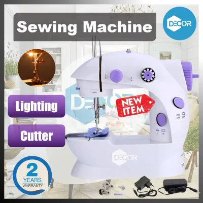 [2 Years Warranty] Mini Sewing Machine Portable Household Sewing Machine With LED Light Mesin Jahit Mini