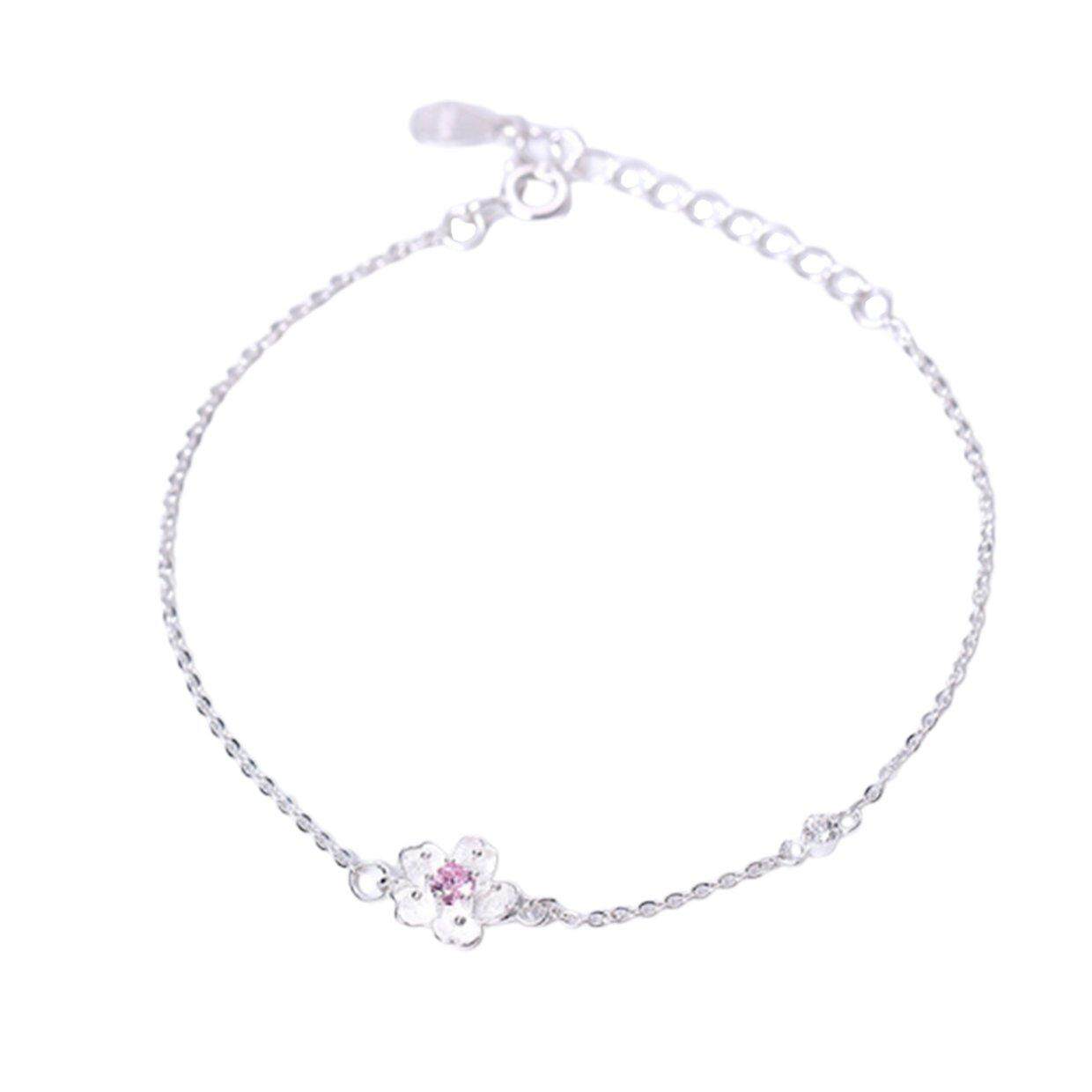 Cele S925 Bạc Cánh Hoa Vòng Tay Dễ Thương Anh Đào Ngọt Ngào Vòng Tay Hoa Đơn Giản Phong Cách