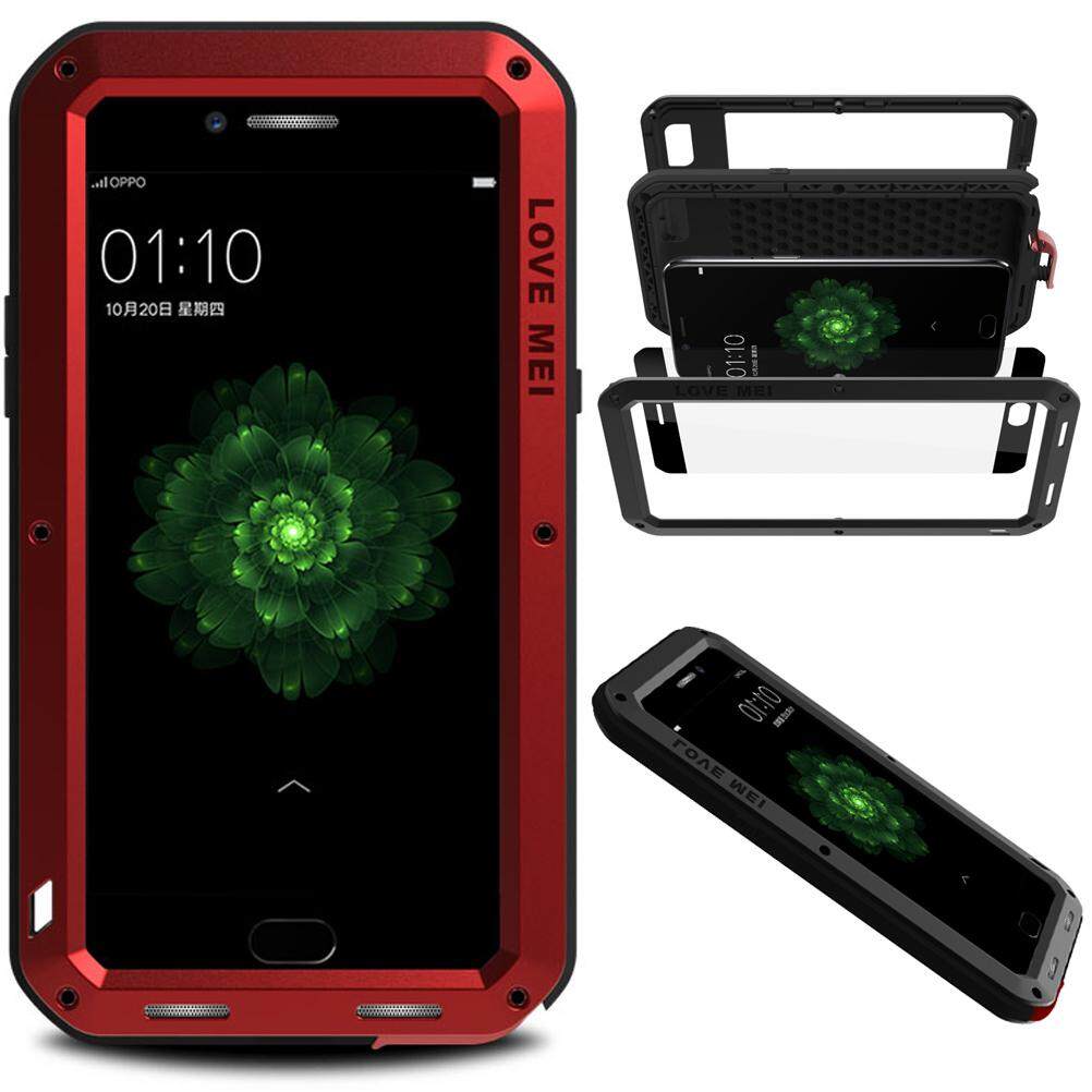 Shunda OPPO R9s PLUS Tahan Air Case, shockproof Snowproof Tahan Debu Tahan Lama Aluminium Logam Pekerjaan Berat Tubuh Penuh Kotak Penutup Pelindung untuk OPPO R9s PLUS