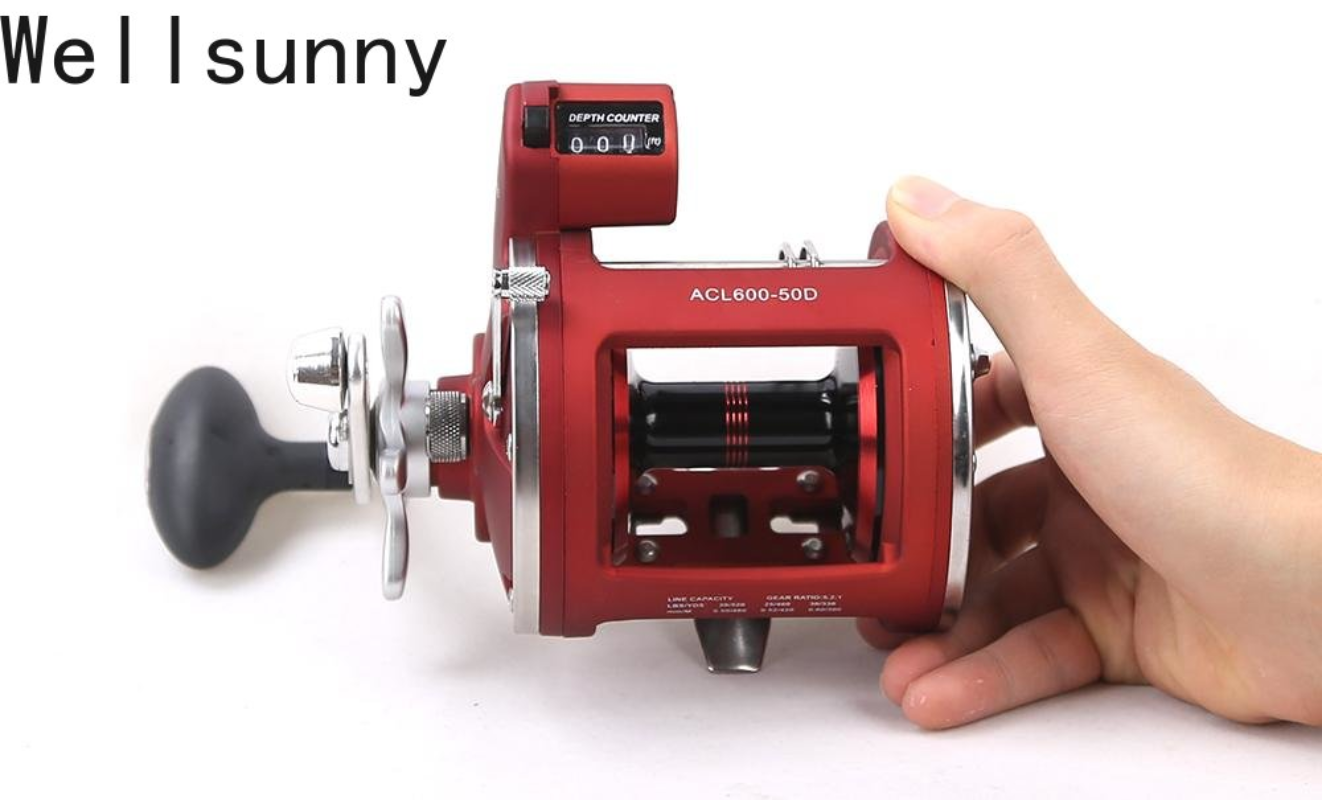 Wellsunny NEW Left / Right hand 12 Ball Bearings Fishing Reel with Electric Depth Counting Multiplier Body Cast Drum Reel Jigging reels Fishing Accessories ACL