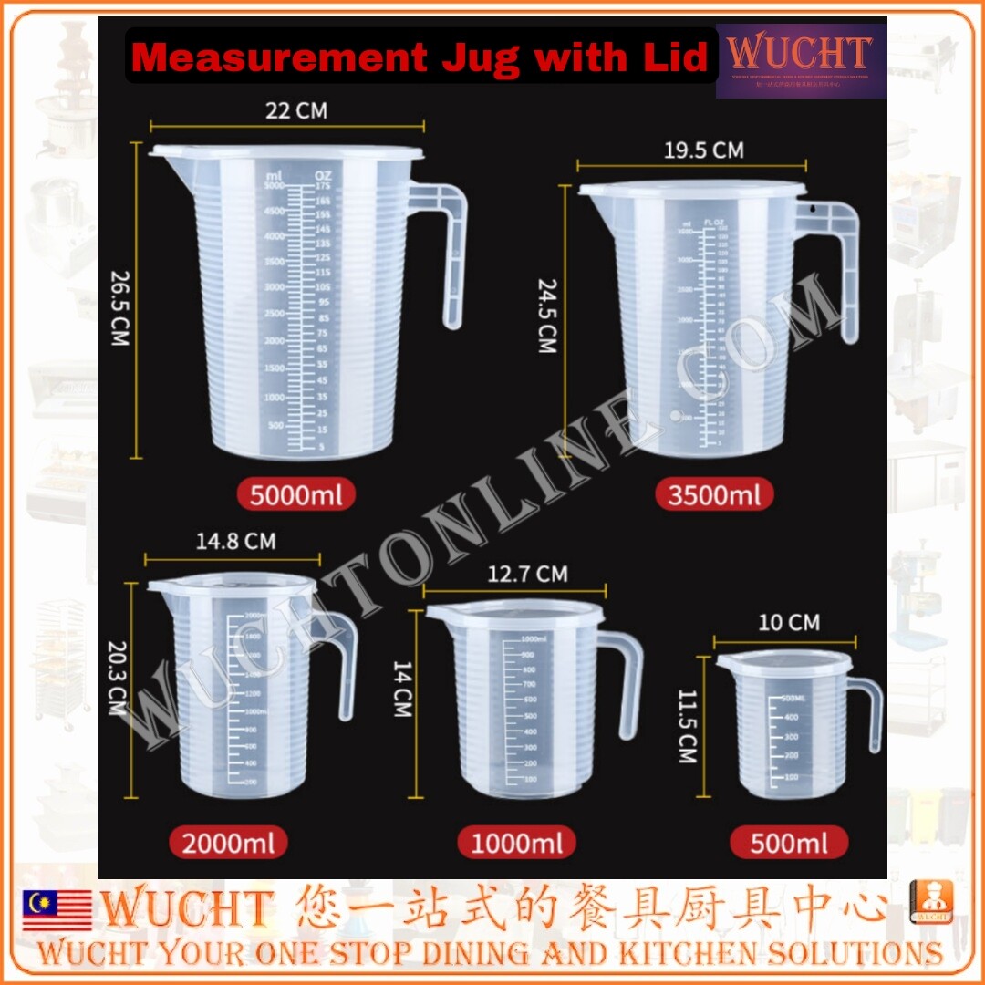 【WUCHT】3500ml Measuring Jug with Cover 5000ml Measuring Jug with Cover Plastic Measuring Cup