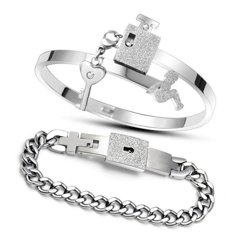 Bán Chạy nhất Đồng Tâm Khóa Khóa Liên Động Cặp Đôi Vòng Tay Vòng Cổ Bộ Nam Nữ Chữ Trang Sức Titan Không Gỉ