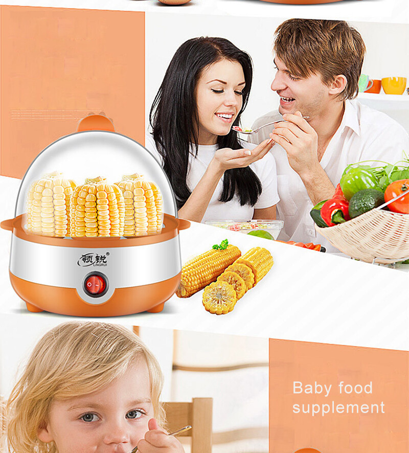 JIASHI Single-layer egg cooker egg steamer mini automatic power-off egg cooker boiled egg steamer pot portable