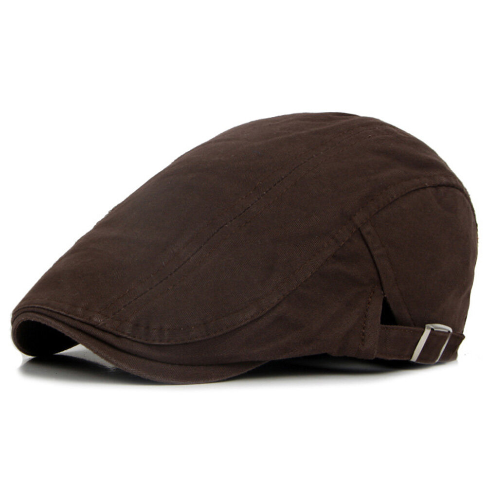 Cherise（Fashion and Handsome）Fashion Men Women Solid Color Causal Duckbill Cap Outdoor Sports Flat Beret Hat