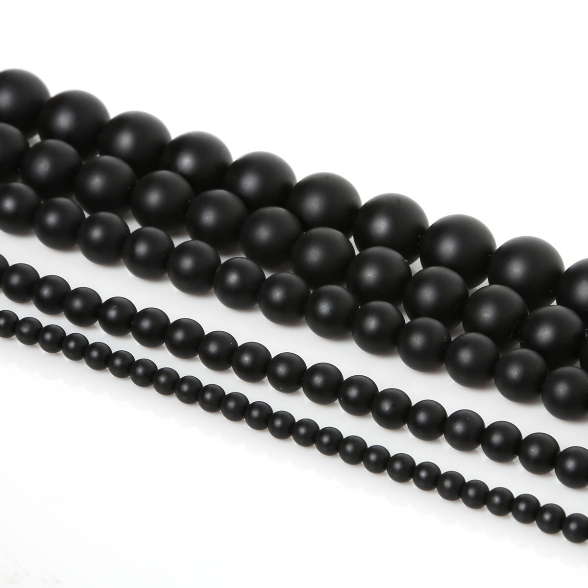 Natural Stone Round Beads 4/6/8/10/12mm Frosted Black Agate Beads For Jewelry Making DIY Bracelet Necklace