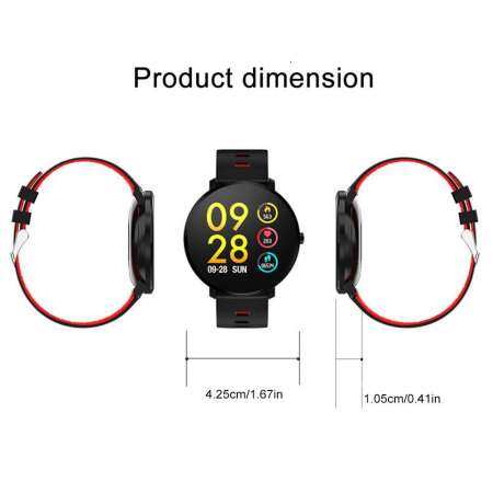 NiceEshop K9 สมาร์ทวอท์ชกีฬาฟิตเนสสายรัดสายแคลอรี่นาฬิกาอัจฉริยะสำหรับ Android IOS - หน้าจอขนาดใหญ่ Ultrathin กันน้ำ