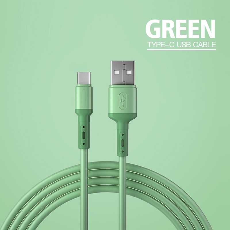 【A NEW】 Fast Charging Type C Cable USB Liquid Soft Silicone Data Cord For Huawei Xiaomi 1/1.5/2M Mobile Phone USB-C Charger Wire