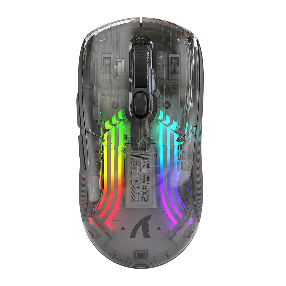 Wired Wireless Gaming Mouse RGB Light Adjustable Transparent Game Mouse Bluetooth-compatible Creative Mouse Comfortable for Desktop Notebook Computer