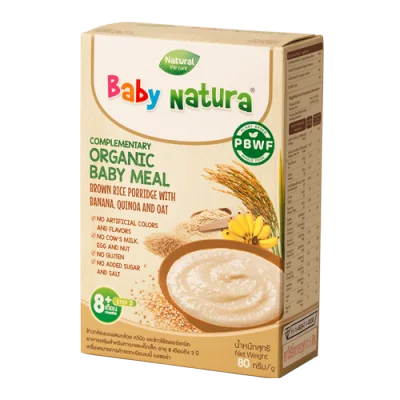BABY FOOD Baby Natura Organic Baby Meal Brown Rice Porridge With Banana, Quinoa & Oat 80g BABY JANE