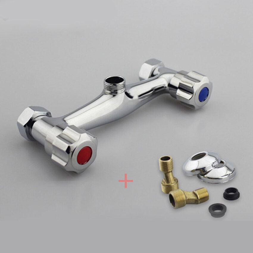In-Wall Hot & Cold Taps Shower Mixer Valve Twin Outlet Valve Anti-Reflux Bar Bathroom