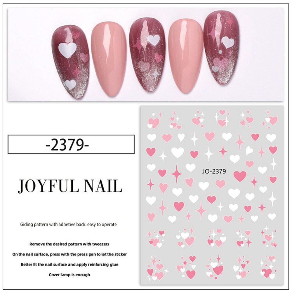 LaMart Store💅🏻Sweetheart Nail Sticker New Moon Starlight Nail Sticker Star Cloud Ins Style Jewelry Sticker Aurora Illusion Manicure Decoration