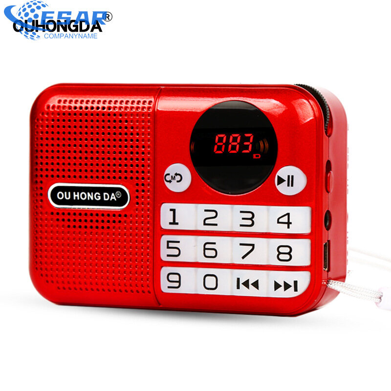 KK-191 Mini Radio Speaker Mp3 Music Player Multifunctional Portable Recorder Built-in Rechargeable Battery