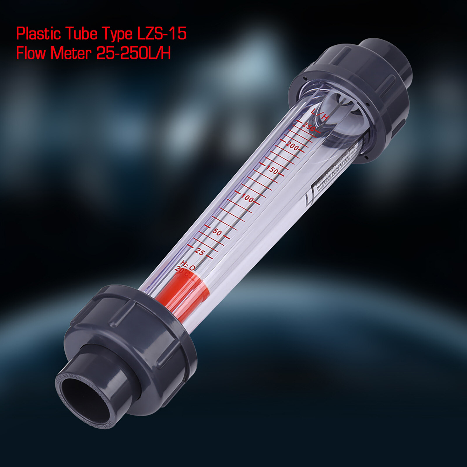 25-250L/H Water Meter Instantaneous Water Flowmeter Plastic Tube Type Flowmeter