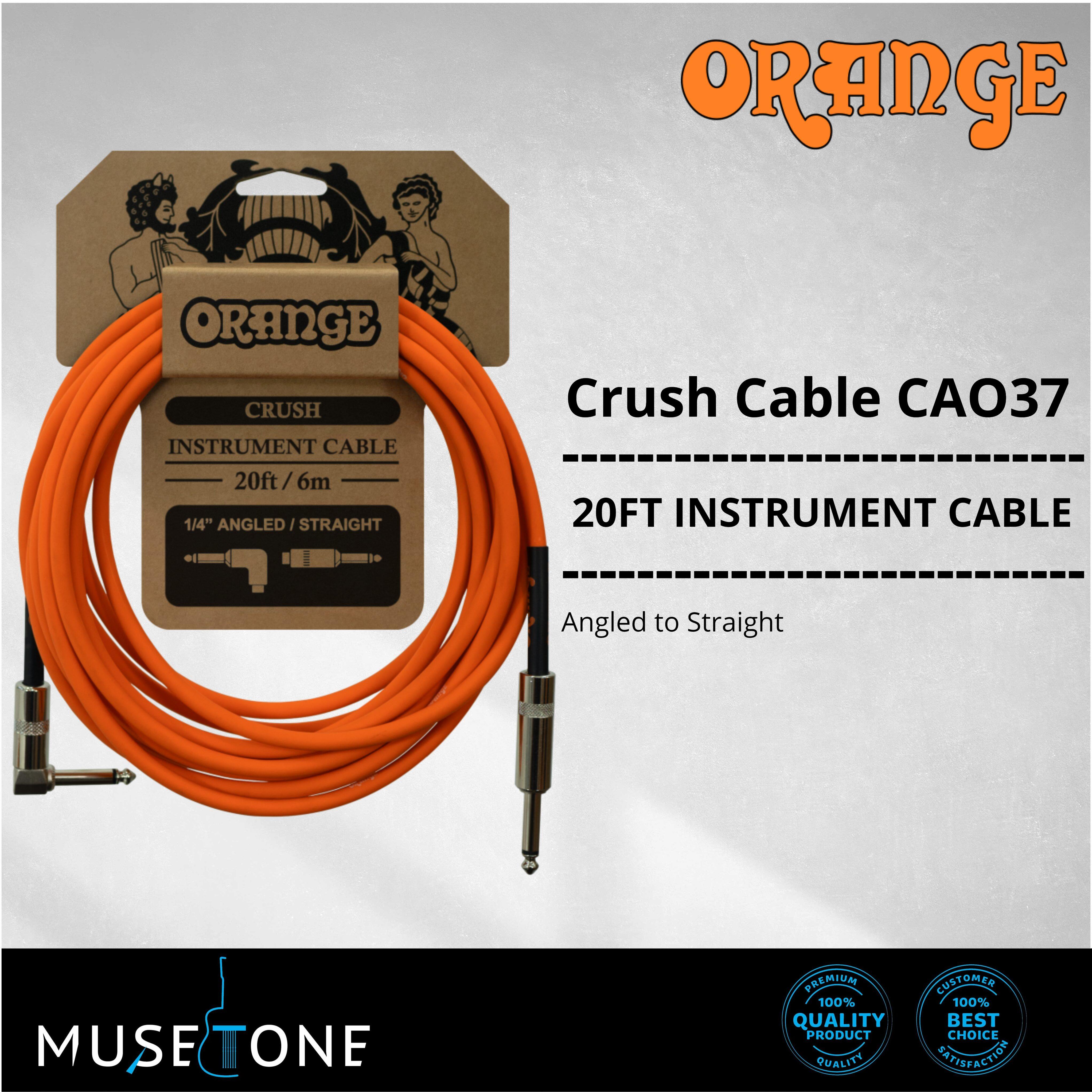 Straight to Straight Orange Crush 20ft Instrument Cable