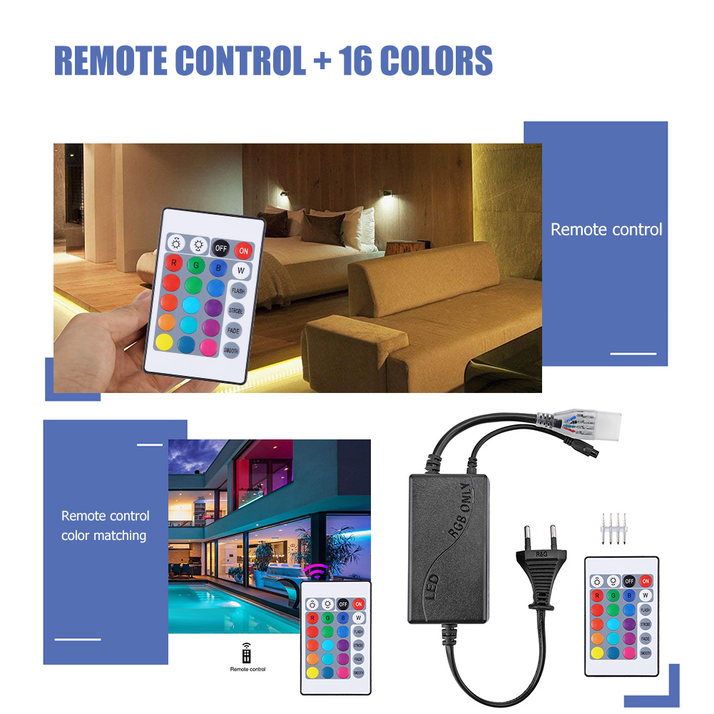 4 Pin Infrared 24 Keys Remote IR RGB LED Controller for 5050 Strip Lighting