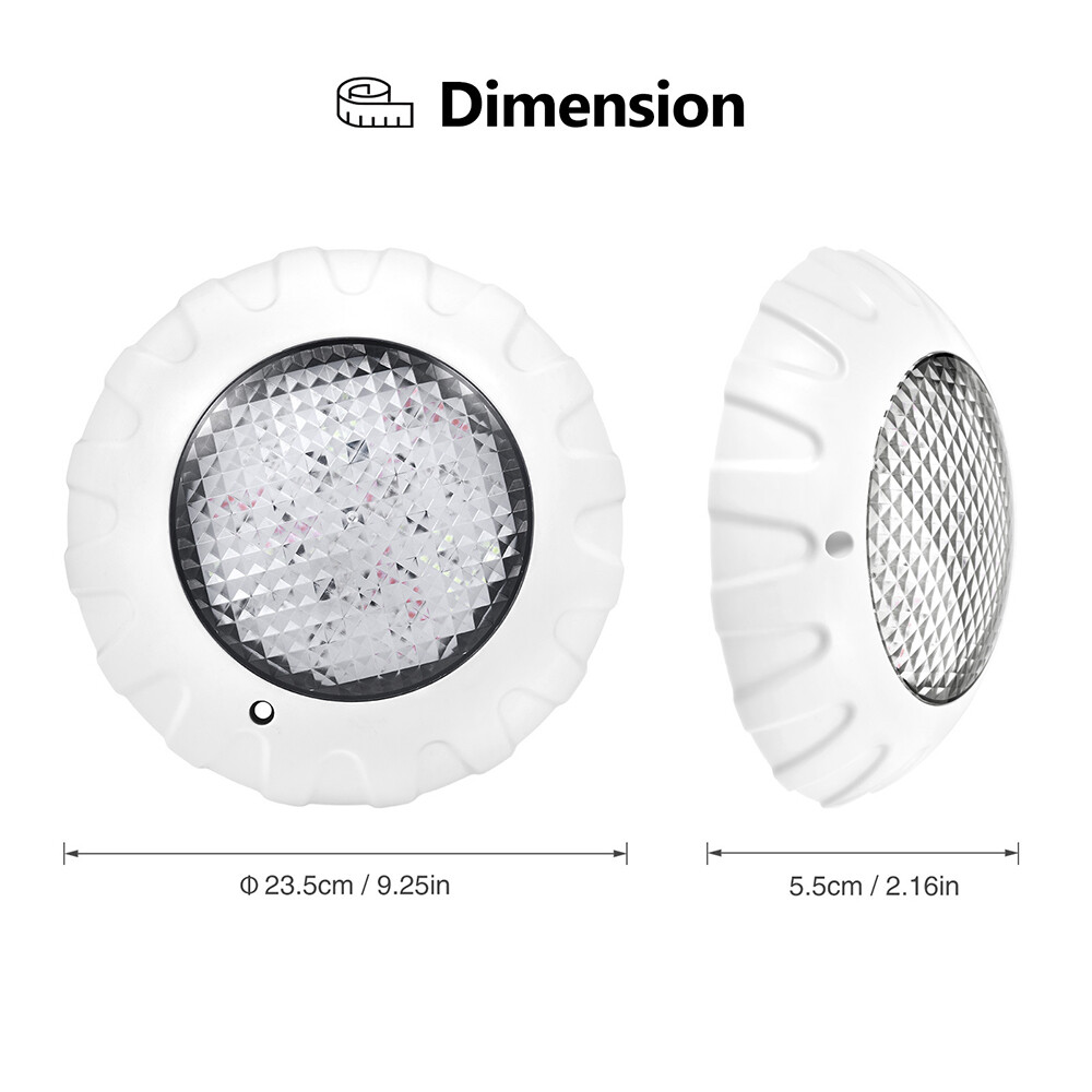 12V RGB 108LED Diving Light Remote Control Underwater Light Swimming Pool Light Submersible Light Waterproof IP68 Fountain Spotlight Diving Light With Remote Control Pool Light Underwater 游泳池灯
