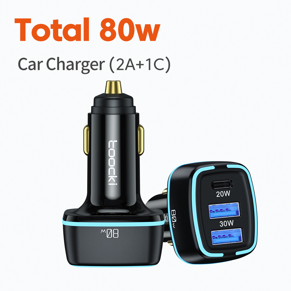 Toocki 125W Super Fast Car Charger A+C QC 3.0 PD 3.0 USB Type C Quick