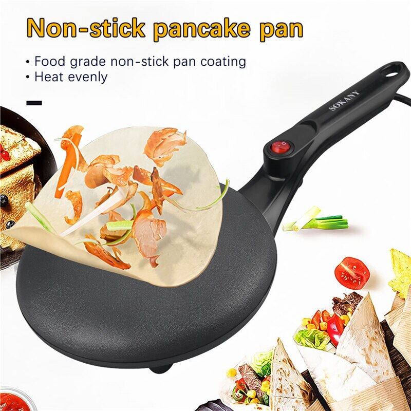 20ซม.เครื่องทำเครปไฟฟ้า Non-Stick กระทะ Griddle ถาดอบพิซซ่า Pan ที่อบขนมที่อบขนมครัวทำอาหารเครื่องมือ220V