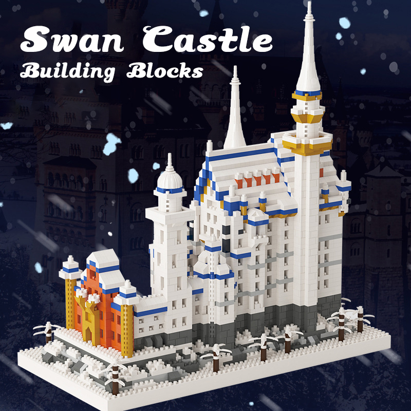 Swan Castle Building Block Bricks Toy Assembly Particle Children Development Education Collection Toys Puzzle Boys And Girls Birthday Gifts Kids toys