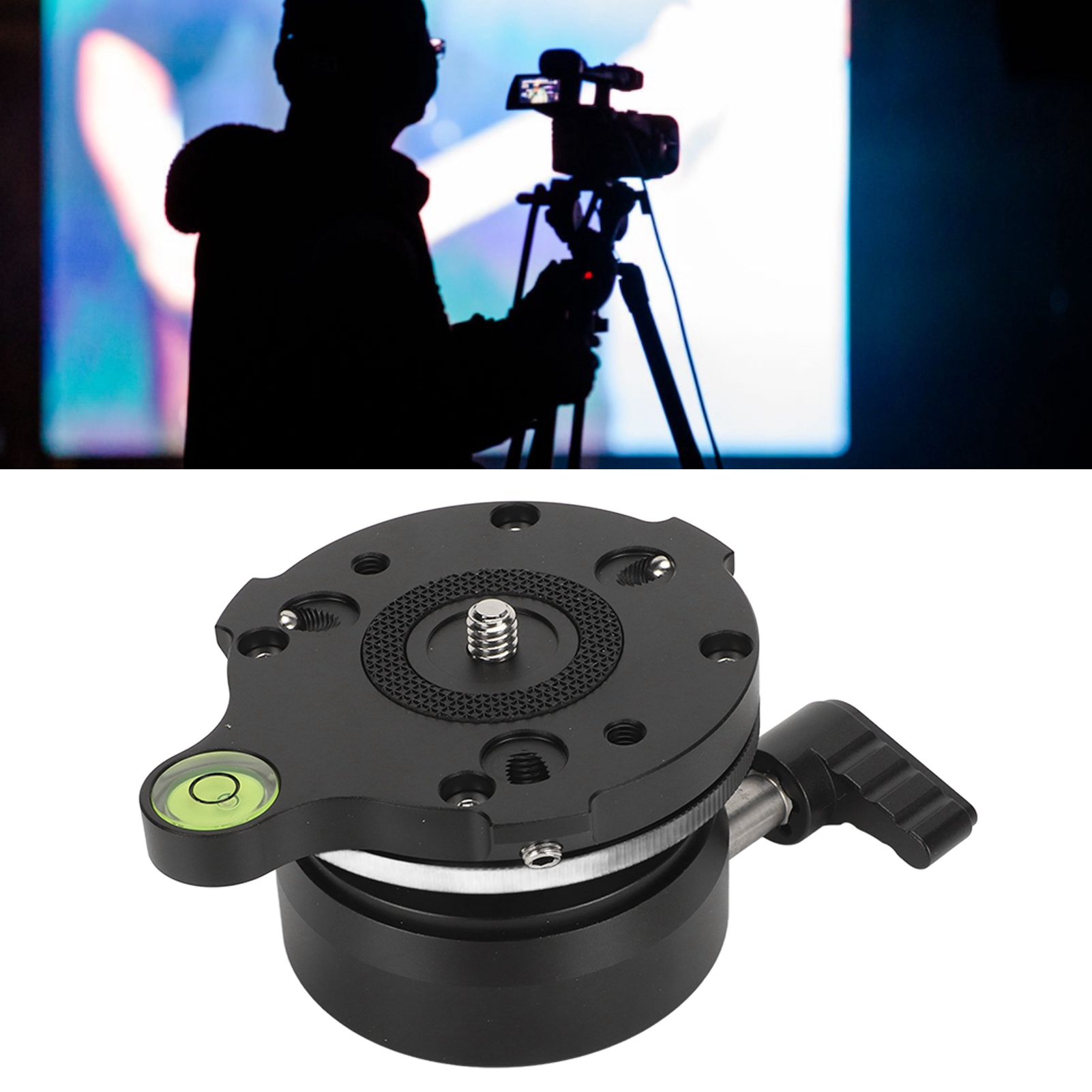 Tripod Head Leveling Base Half Ball Metal 360 Degree Rotating Camera Leveler Tripod Leveling Base for Tripods