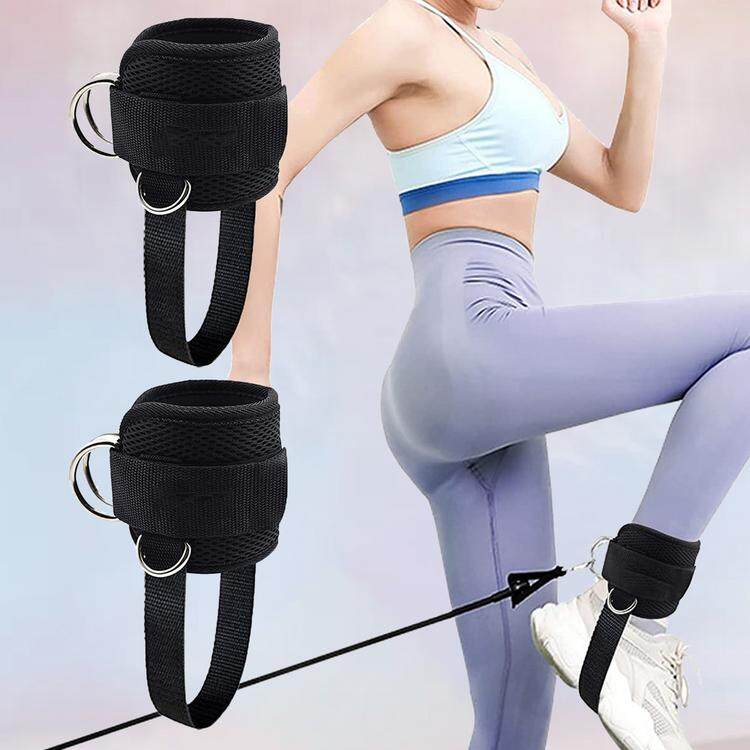 Gym Ankle Straps Double Drings Adjustable Ankle Cuffs for Cable