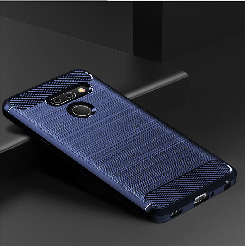Lg g8 thinq carbon fiber tpu soft silicone back cover lg g8thinq armor phone case casing