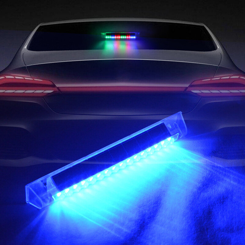 16 LED Wireless Car LED Alarm Lights Car Solar Flashing Warning Light AUTO Super Bright Colorful Universal Interior Decoration