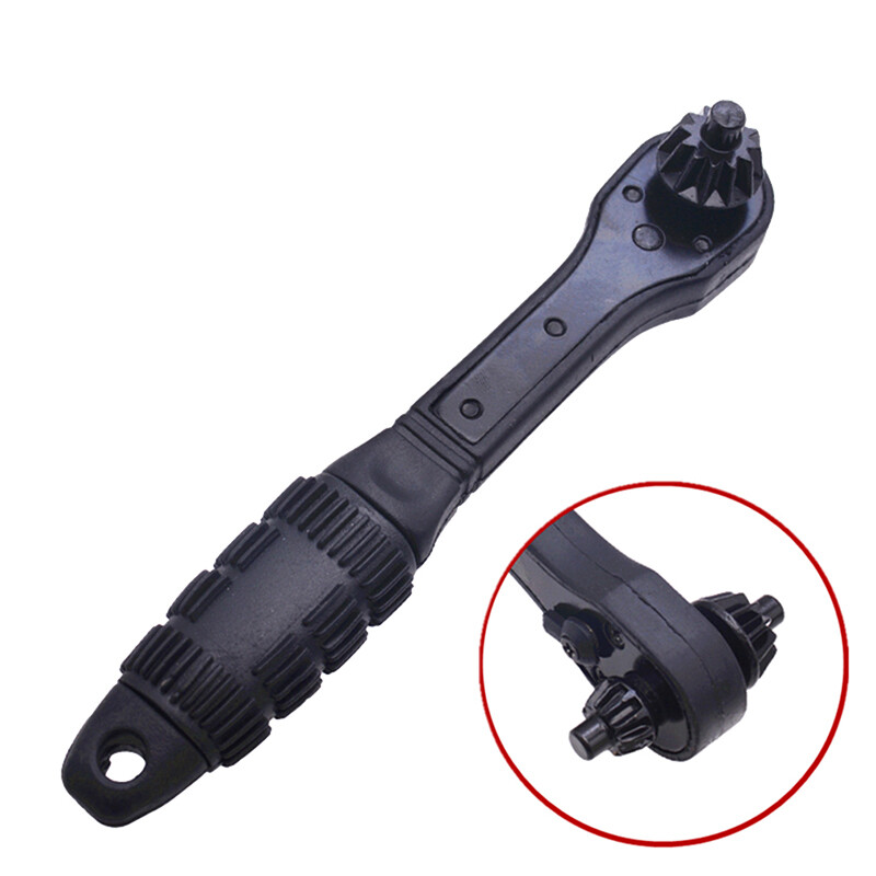 1pc 2-in-1 Drill Chuck Key Wrench Black Ratchet Dual-use Wrench Spanner Electric Drills and Power Tools