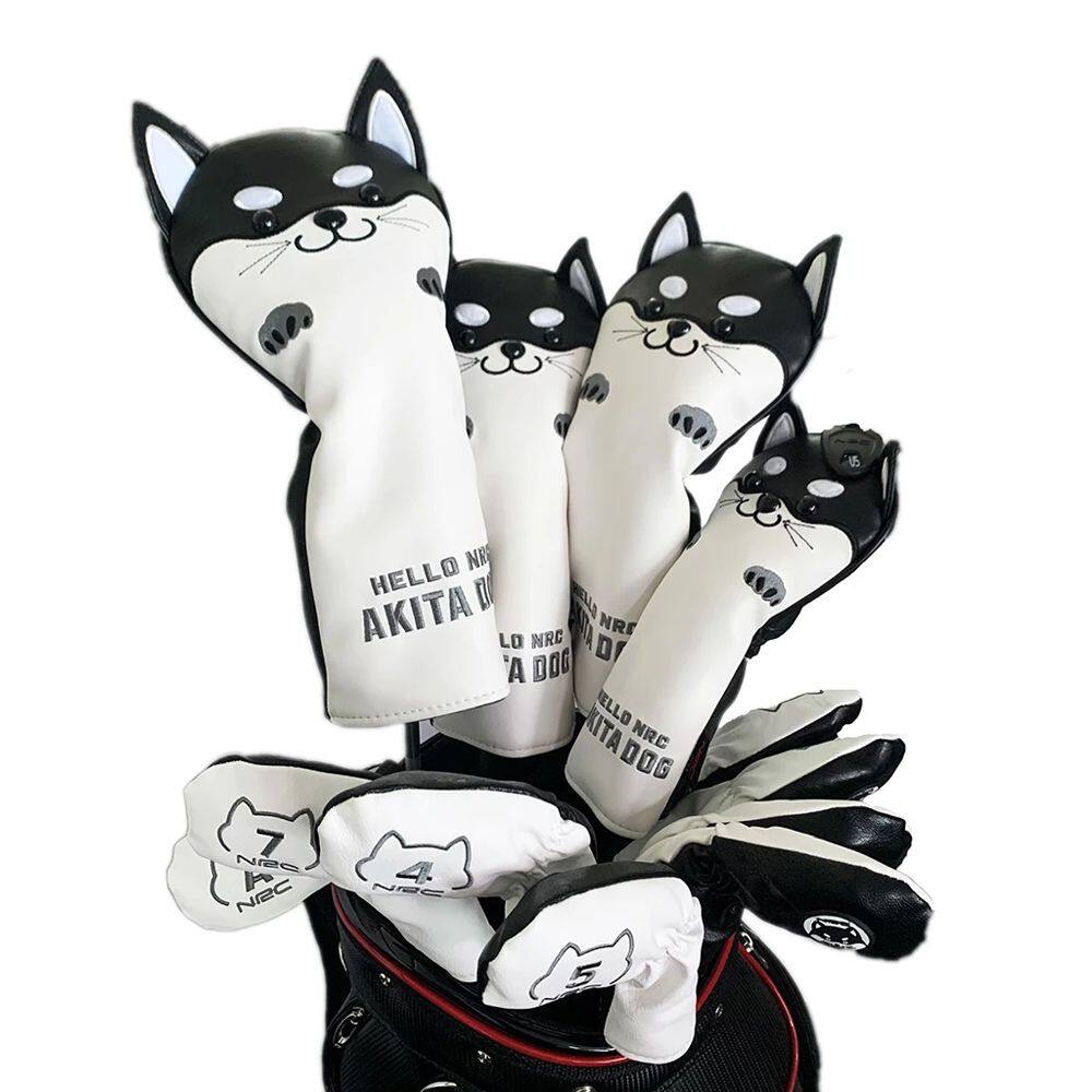 YHDFX Golf Protective Covers Waterproof PU Leather Protector Golf Putter Cover Number Tag for Driver Fairway Wood Driver Headcover Golf Wood Head Covers Golf Club Headcover Golf Club Headcovers