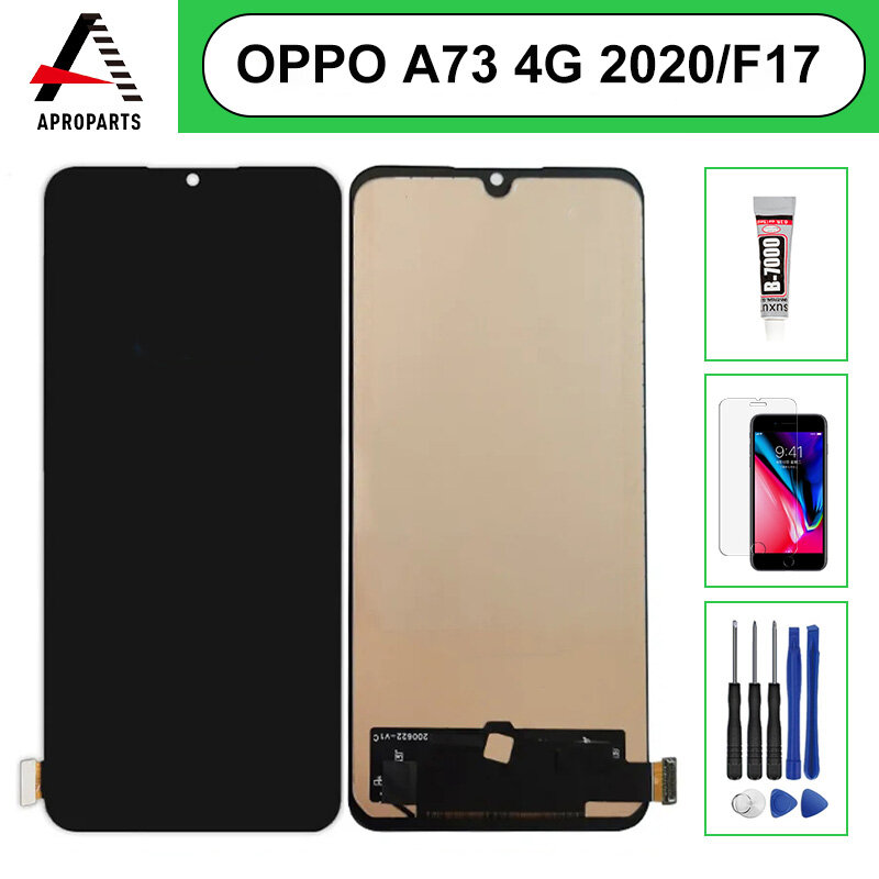 100% tested for oppo a73 4g 2020 f17 cph2099 lcd display touch screen digitizer assembly replacement parts with free repair tools