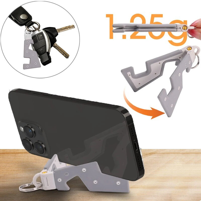 Universal Portable Foldable Desk Phone Holder Keychain Mobile Phone Stand Support Desktop Cellphone Tablet Holder Bracket