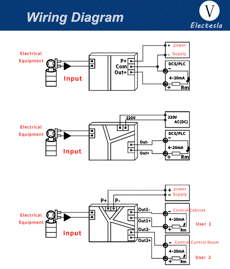 Cảm Biến Điện Áp Xoay Chiều Đầu Vào 5-1000V Đầu Ra 4-20mA 0-5V 0-10V Đầu Ra 24V Bộ Chuyển Đổi Máy Phát Điện Áp
