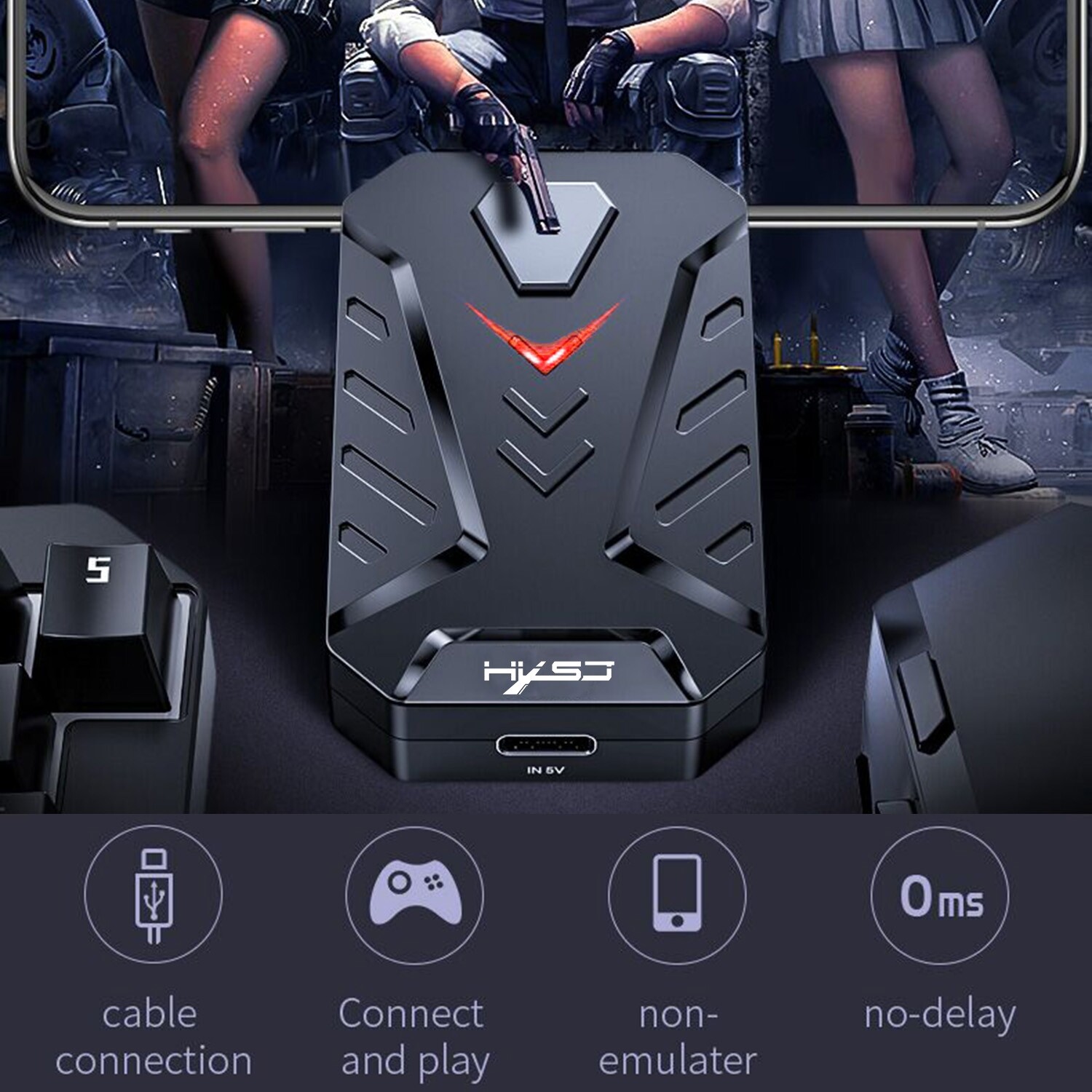 【Ready Stock】 HXSJ P8 Mobile Phone Keyboard Mouse Converter for Android System