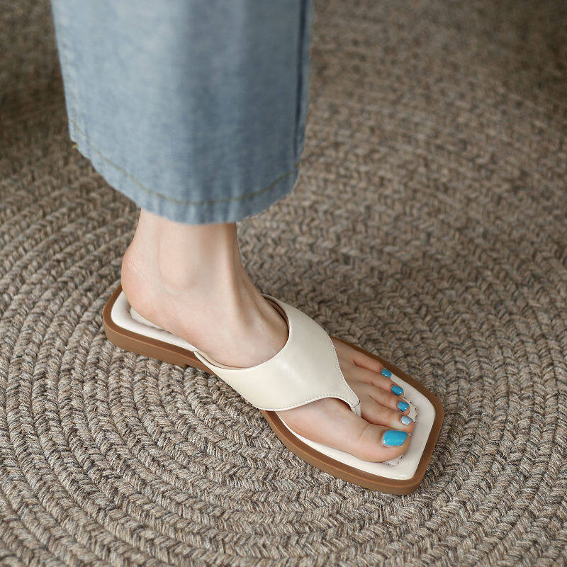 Flip-flops fairy style flat bottom two wear sandals for women 2023 new summer sandals for women wearing beach sandals