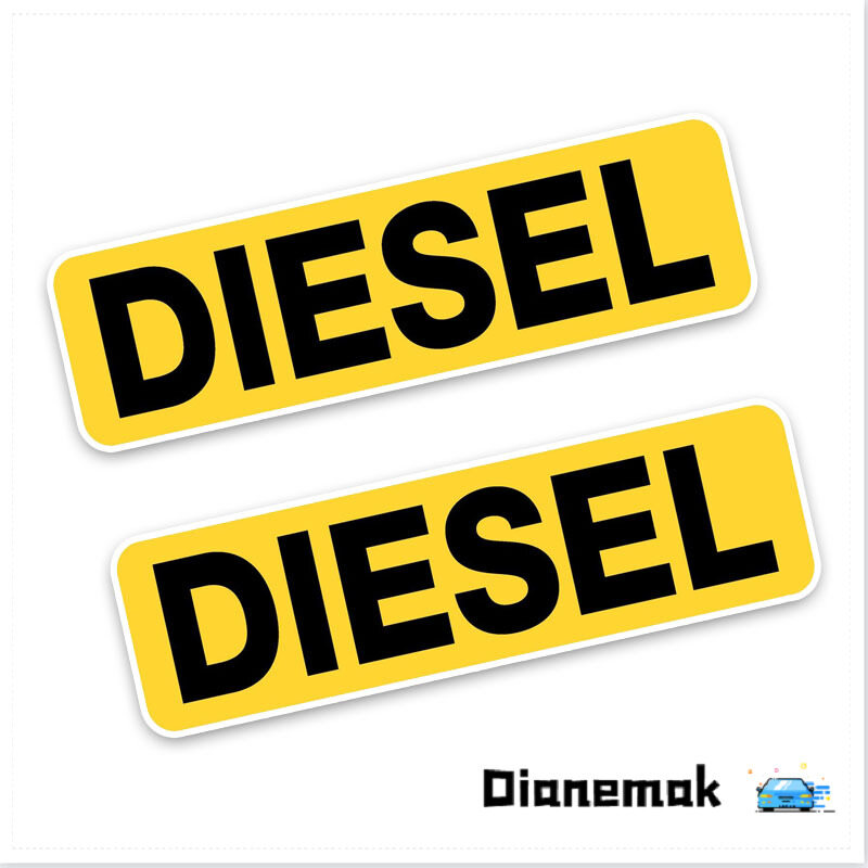 2pcs 10.6 * 3CM DIESEL Letters Fashion Funny Retro-Reflective Car Sticker Decals