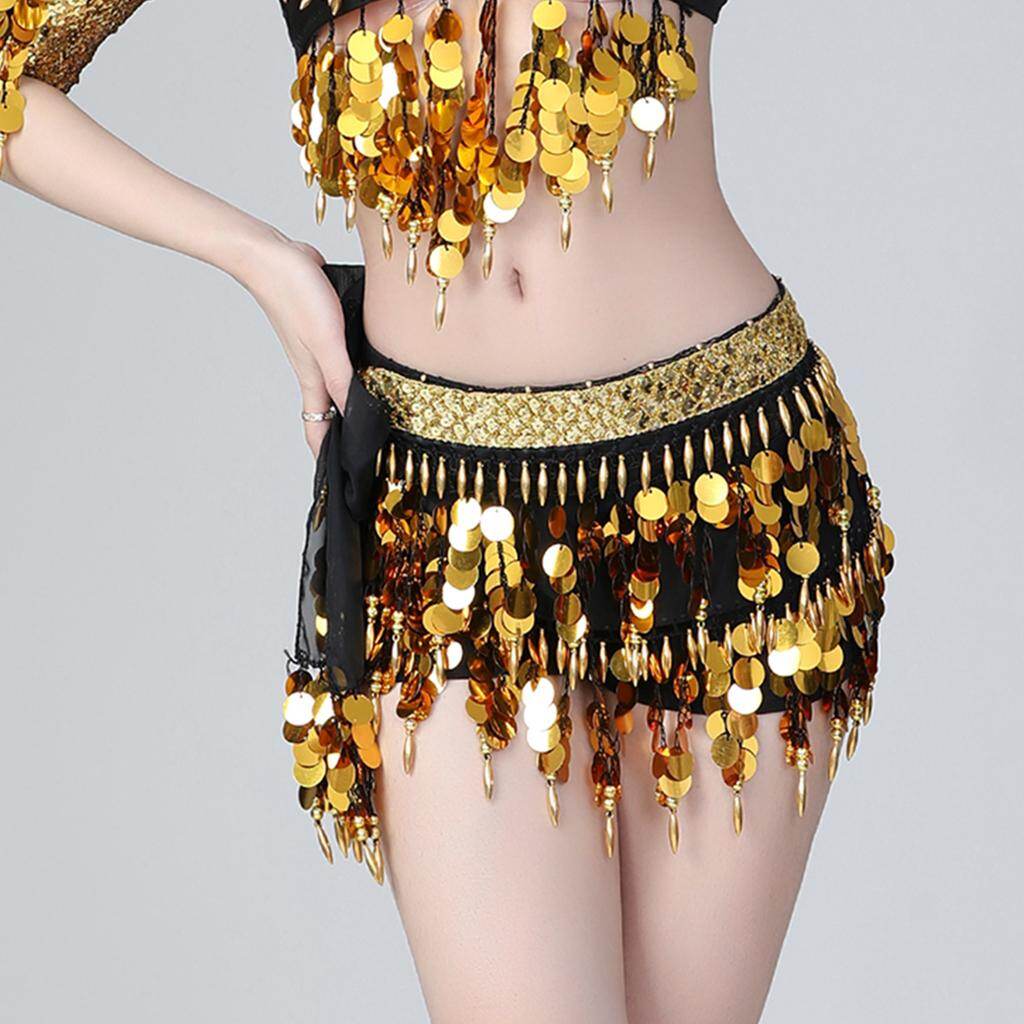 MagiDeal Belly Dance Costumes Hip Scarf Festival Belt India Dancewear Wrap Skirt