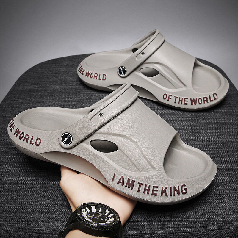 JZZL Men's sandals summer one pedal sports sandals shoes men's lightweight breathable sandals two wear sports sandals couple slippers men