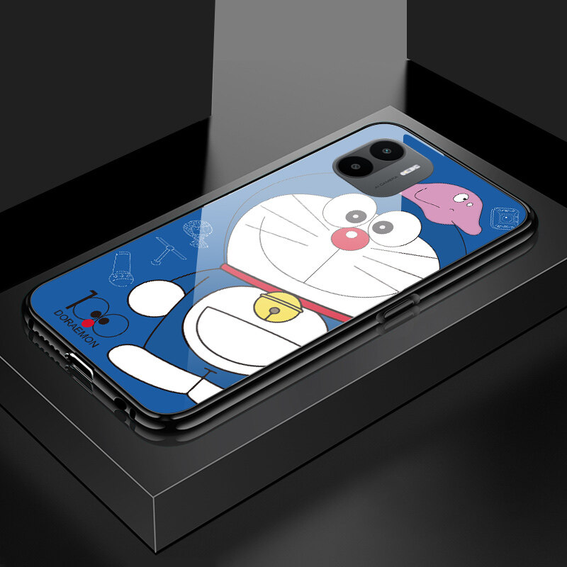 Hpcase hard case for xiaomi redmi note 12 pro 5g note 12 pro+ 5g note 12 4g redmi a2 luxury cartoon for girls doraemn cat phone case glossy tempered glass back protective shell cover casing