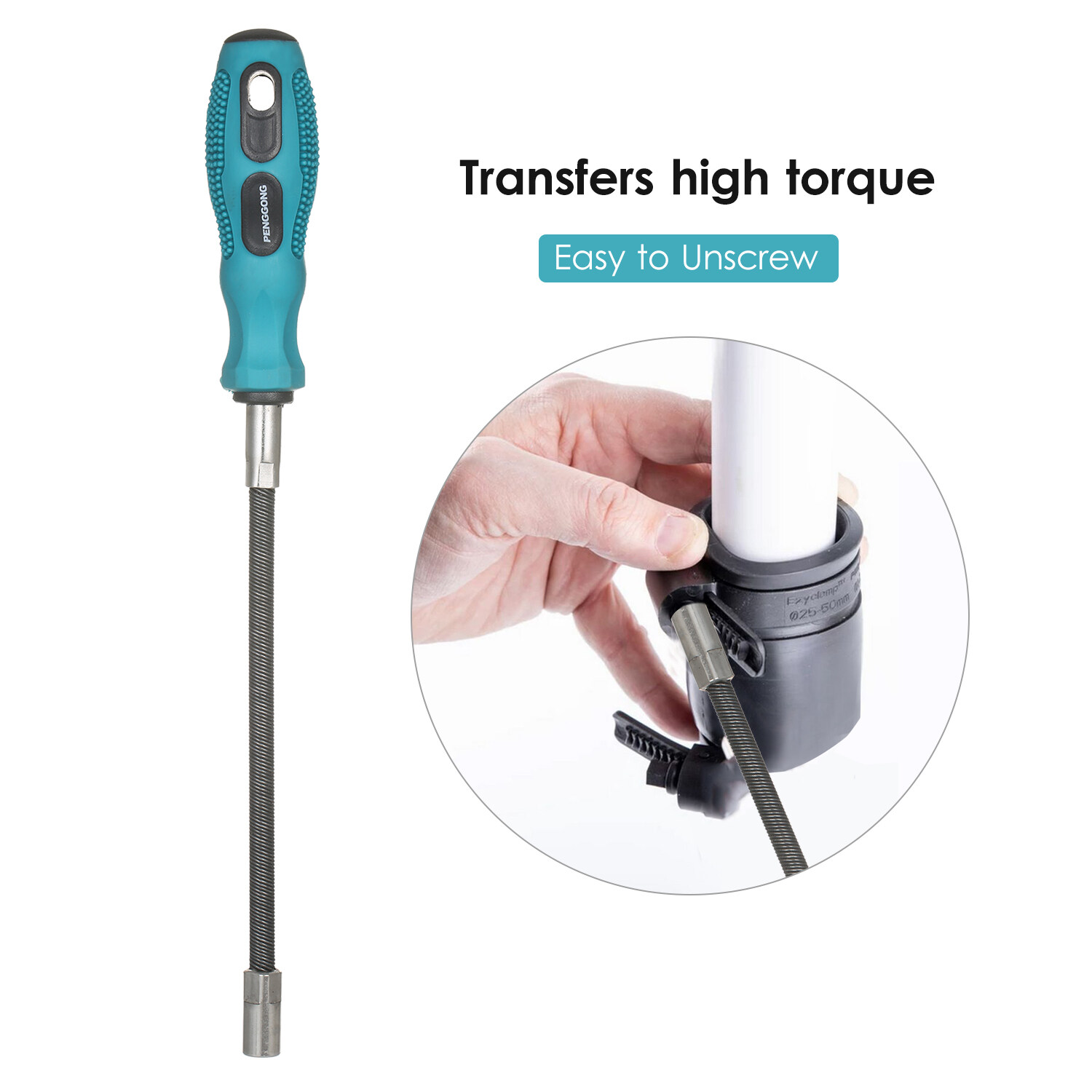 NANWEI Flexible Hose Clamp Driver 7mm Metric Nut Driver NonSlip Flex