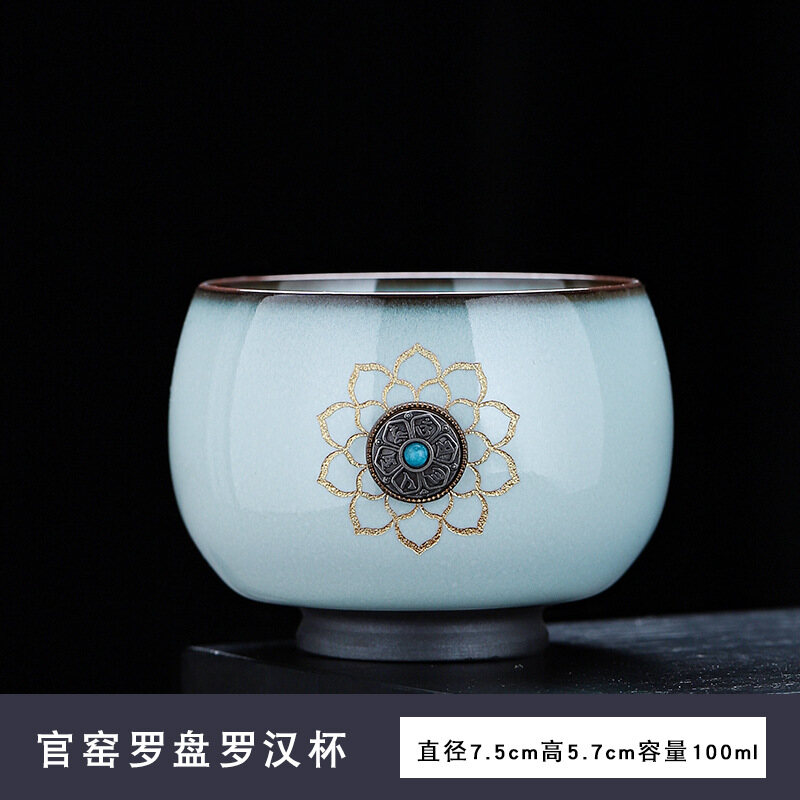 Official Kiln Tea Cup Master Cup Time Comes and Turns Single Cup Household Kung Fu Tea Set Tea Cup Personal Special Tea Cup
