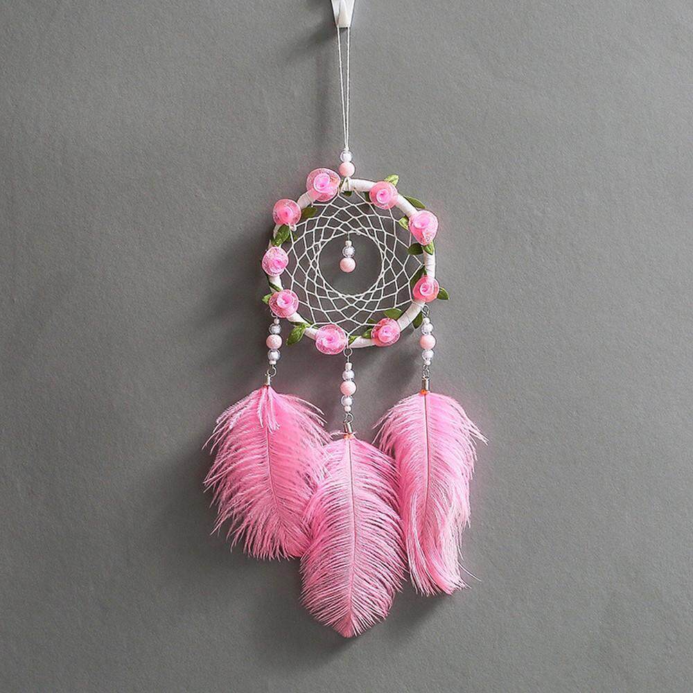 Senteniced Tay Dreamcatcher Lông Đèn Ngủ Xe Treo Tường Phòng Trang Trí Nhà